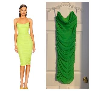 NWT Michael Costello x REVOLVE India Midi Dress in Neon Green Size Small
